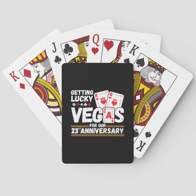 23rd Wedding Anniversary - Couples Las Vegas Trip Spielkarten (Rückseite)