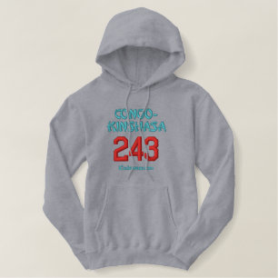 243 Kongo-Kinshasa Bestickter Hoodie