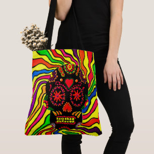 243 - Neon Skull - Tote Bag Tasche