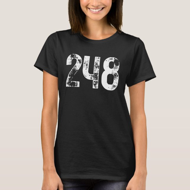 248-Area-Code Troy MI Mobile Telefonbereich Code 2 T-Shirt (Vorderseite)