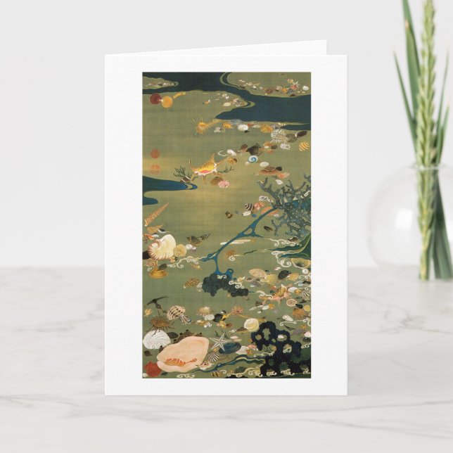 24. 貝甲図, 若冲 Muscheln, Jakuchū, Japan-Kunst Karte (Vorderseite)