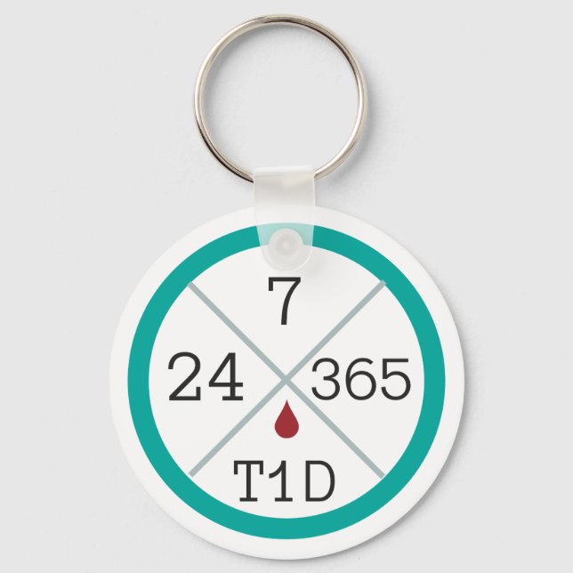24/7/365 T1D Life Schlüsselanhänger (Vorderseite)