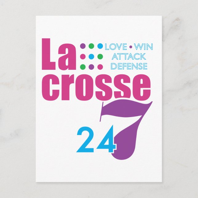 24/7 Lacrosse Postkarte (Vorderseite)