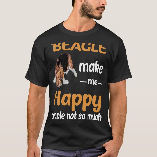24 Beagle macht mich glücklich T-Shirt (Vorderseite)