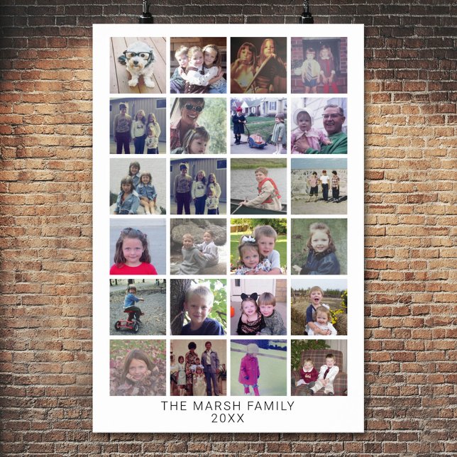 24 Collage Montage - Moderne Familie Poster (Custom Poster)
