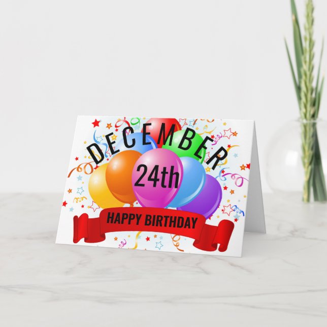 24. Dezember Geburtstag  Karte (Vorderseite)