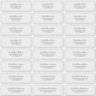 24 Étiquettes d'adresse individuelles pour invités