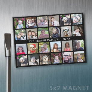 24 Familienname für Fotomaterial - Schwarzer Kühls Magnetkarte