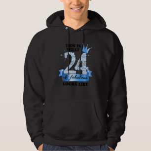 24 & Fantastisch I Blau Weiße Party Gruppen Candid Hoodie