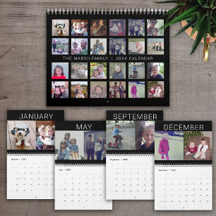 24-Foto-Collage - 2 pro Monat Moderne Familie Kalender
