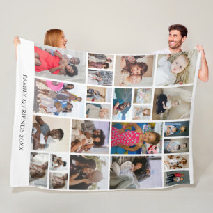24 FotoCollage Family Personalisiert Fleecedecke
