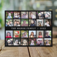 24 FotoCollage mit Familienname Datum - schwarz