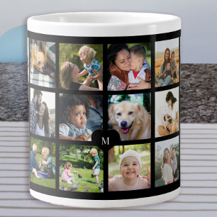 24 Fotos Collage Monogramm personalisiert Jumbo-Tasse