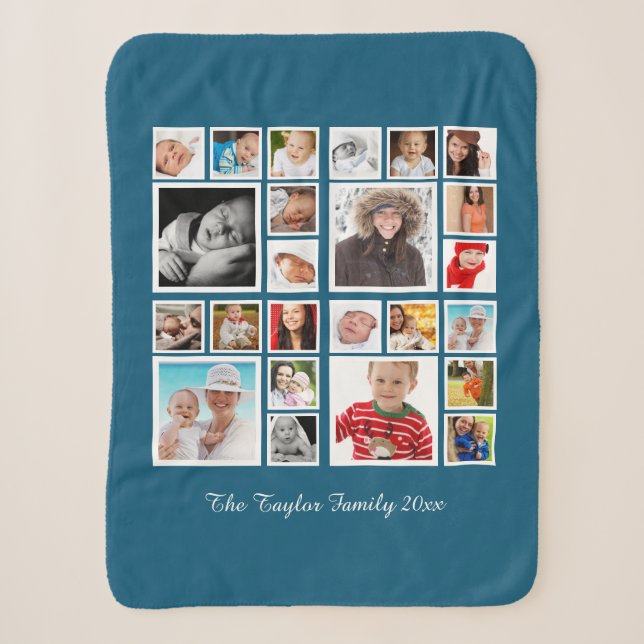 24 Fotos FotoCollage Personalisiert Sherpadecke (Vorderseite)