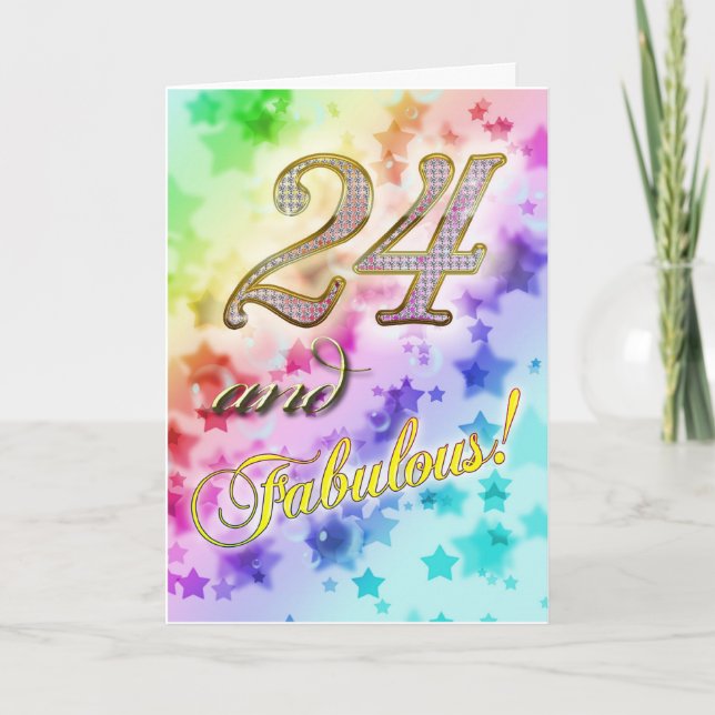 24. Geburtstag für jemanden Fabulous Karte (Vorderseite)