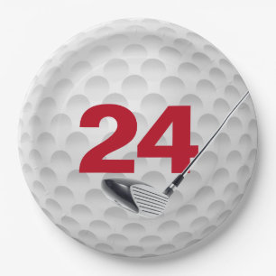 24. Geburtstag Golf Ball Design Paper Plate Pappteller