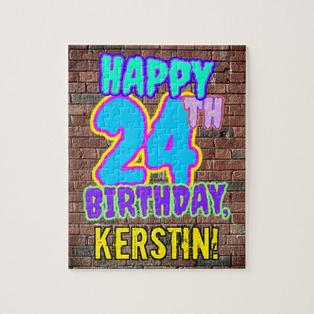24. Geburtstag ~ Spaß, Urban Graffiti Inspiriert L (Vertikal)