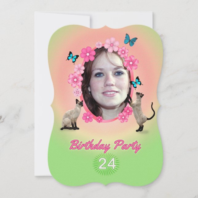 24. Geburtstagsparty Einladung (Vorderseite)