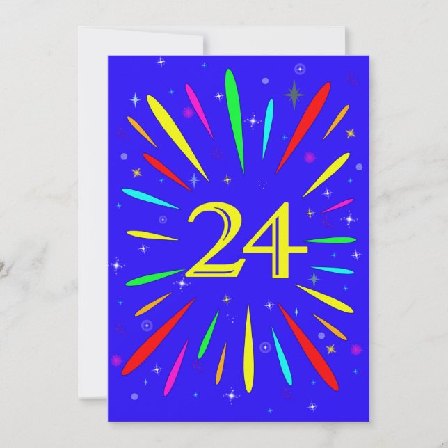 24. Geburtstagsparty Einladung Explosion (Vorderseite)
