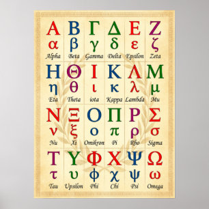 24 Griechenland Griechische Alphabet Buchstaben in Poster