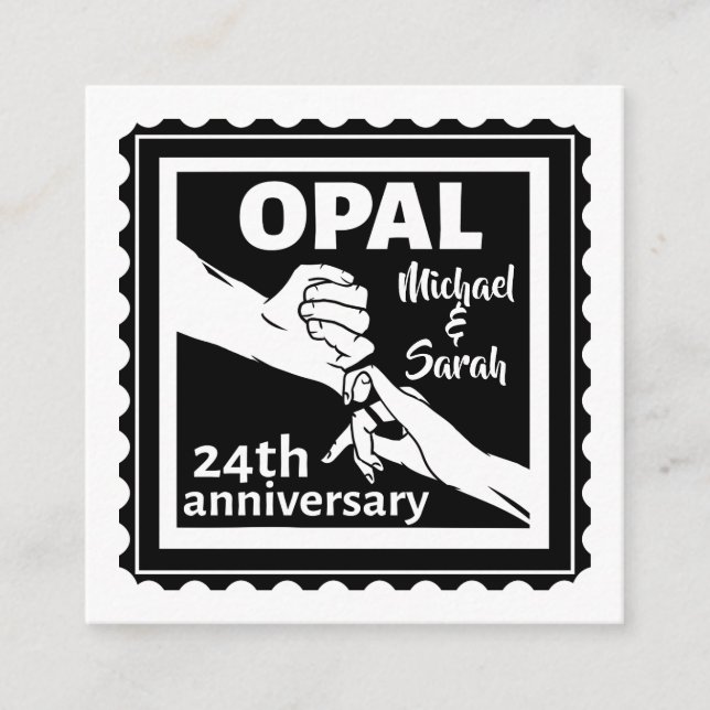 24. Hochzeitstag traditionelles Opal Begleitkarte (Vorderseite)