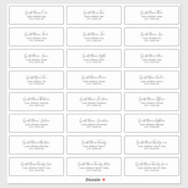 24 Individual Wedding Guest Address Labels