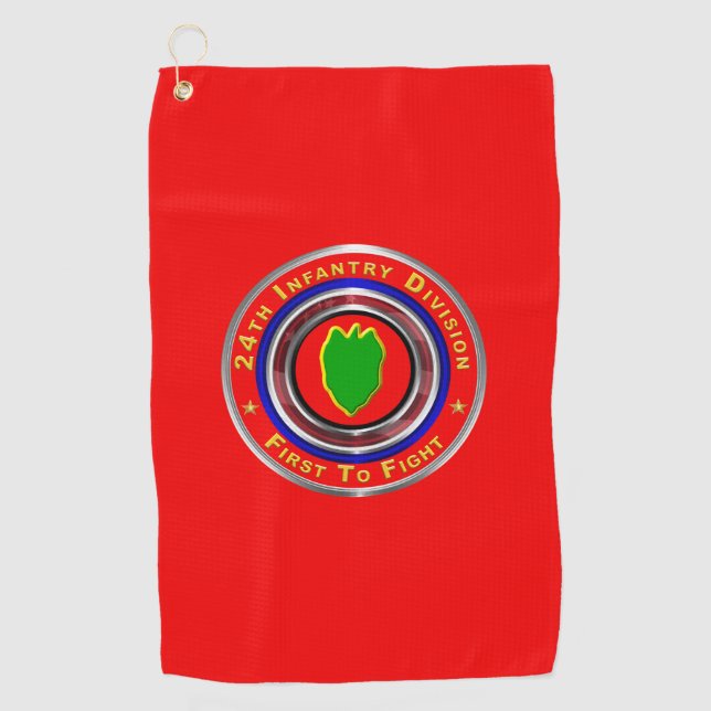 24. Infanterie-Division "First To Fight" Golfhandtuch (Vorderseite)
