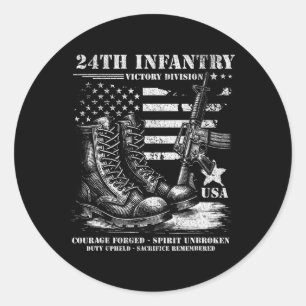 24. Infanterie Sieg Division Courage und Sacrifi Runder Aufkleber