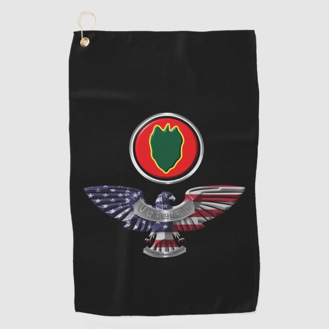 24. Infanterieabteilung Eagle Veteran Golfhandtuch (Vorderseite)