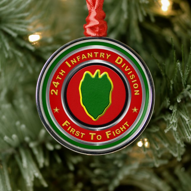 24. Infanterieabteilung Weihnachten Ornament Aus Metall (Baum)