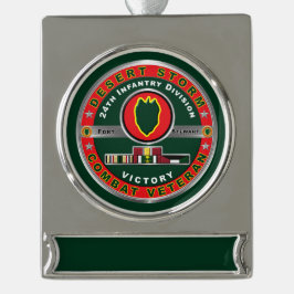 24. Infanterieabteilung Wüstensturm Veteran Banner-Ornament Silber