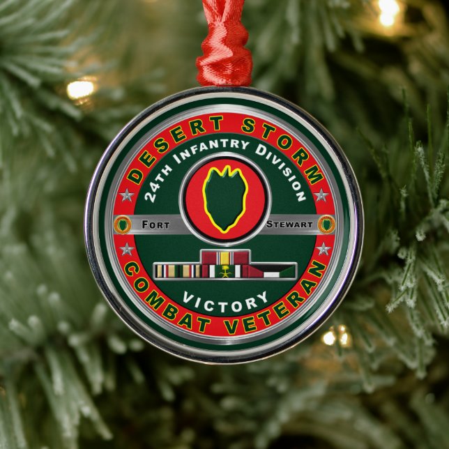 24. Infanterieabteilung Wüstensturm Veteran Ornament Aus Metall (Baum)