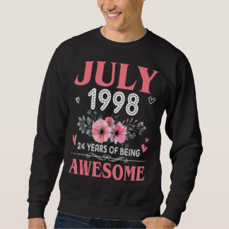 24 Jahre alt Gebildet im Juli 1998 24. Geburtstag Sweatshirt