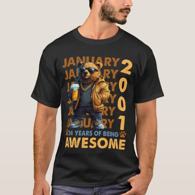 24 Jahre alter Phantastischer Cooler Bär seit Janu T-Shirt (Vorderseite)