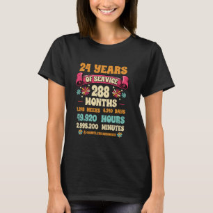 24 Jahre Dienst 24. Arbeitsjubiläum für T-Shirt