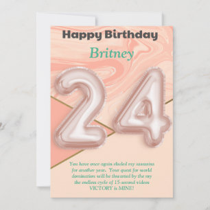 24-jährige Mädchen Happy Birthday Card