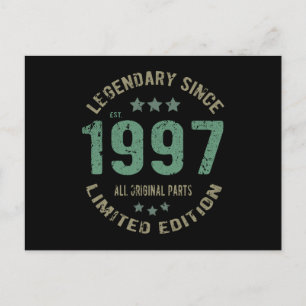 24-jähriger Tag 1997 Legende seit 24. Geburtstag Postkarte