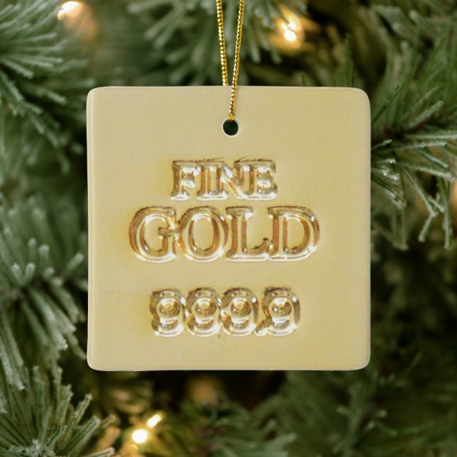 24 Karat Gold Bullion Bar Keramikornament (Baum)