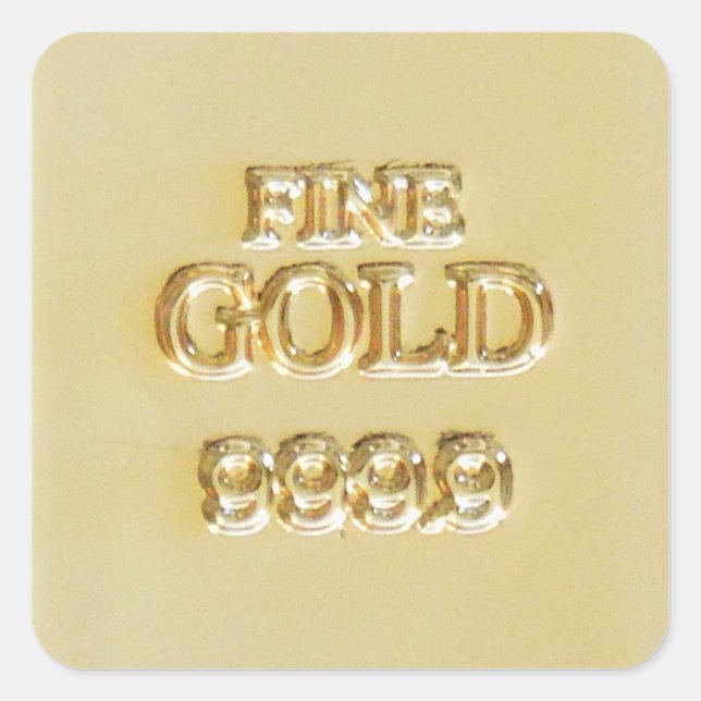 24 Karat Gold Bullion Bar Quadratischer Aufkleber (Vorderseite)