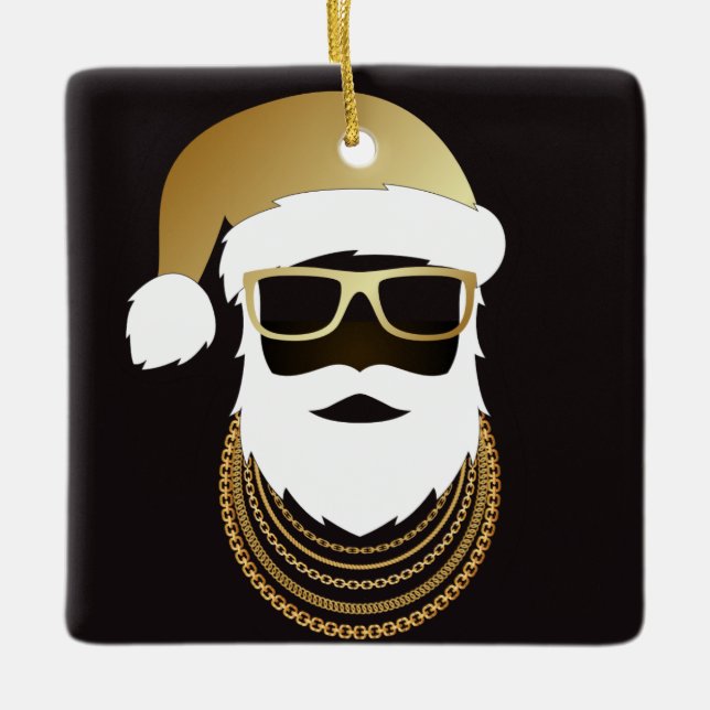 24 Karat Hip hop Père Noël Ornement (Devant)