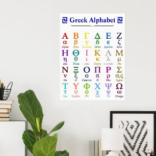 24 Kids Griechenland Buchstaben Griechisches Alp Poster