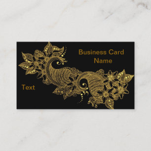 24 kt-Mehndi-floral-Business Card Visitenkarte