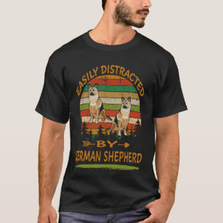 24 Leicht Ablenkbar Durch Deutscher Schäferhund T-Shirt