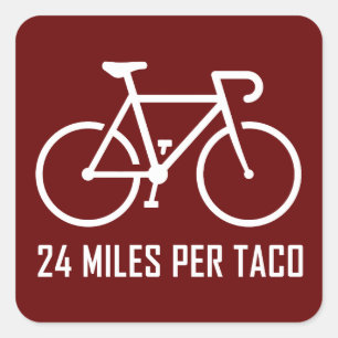 24 Meilen pro Taco Quadratischer Aufkleber