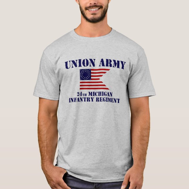 24. Michigan-Infanterie-Regiment, ziviles T-Shirt (Vorderseite)
