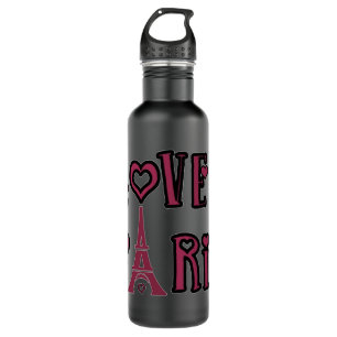 24 ml. Wasserflasche - Liebe Paris Edelstahlflasche