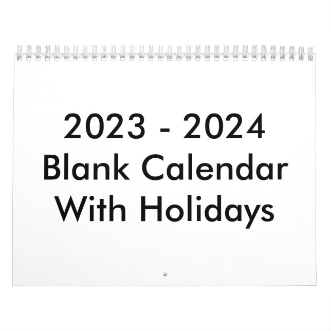 24 Mois Calendrier Blanc 2023 - 2024 Avec Vacances (Protection)