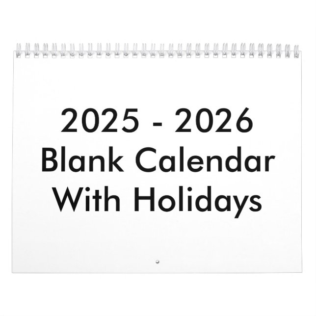 24 Mois Calendrier Blanc 2025-2026 Avec Vacances (Protection)