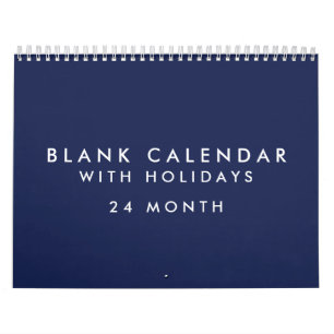 24 Monate Blauer Kalender mit Ferien