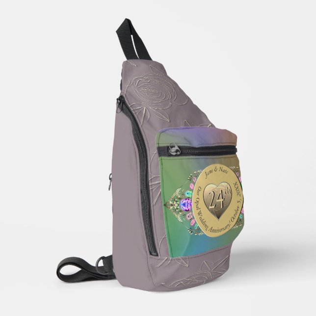 24. Opal Wedding Anniversary Print Cut Sew Bag Crossbody Bag (Linke Seite)